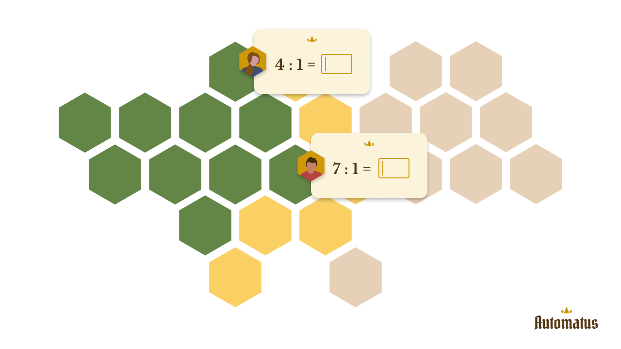 Voorbeeld deeltafel van 1 in Automatus