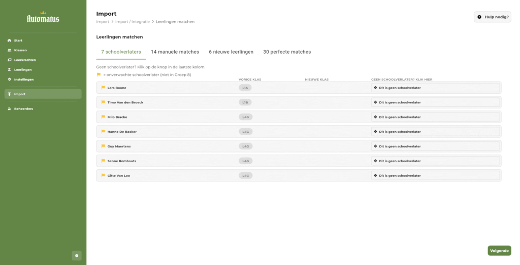 Importmodule: Schoolverlaters