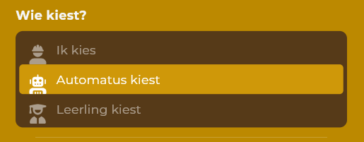 Automatus kiest geselecteerd in de zijbalk