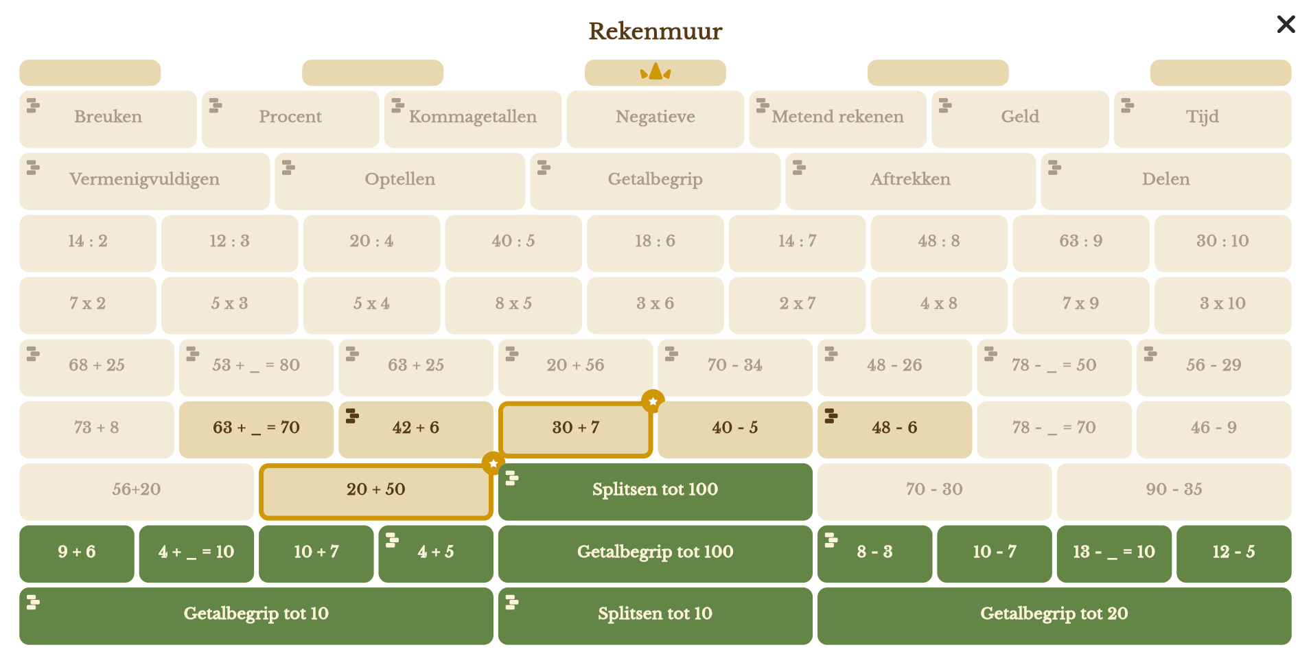Rekenmuur leerlingen