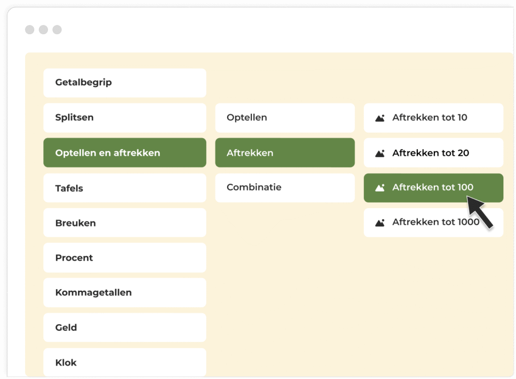 Illustratie ingebouwd oefenaanbod