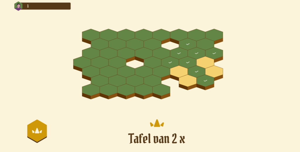 Voorbeeld van het oefenland dat je samen met de klas probeert te veroveren