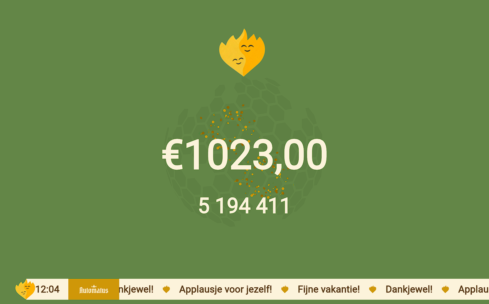Het mooie eindbedrag dat we samen bij elkaar gerekend hebben.