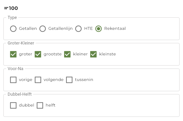 Extra opties om getalbegrip in te oefenen via het configuratiescherm