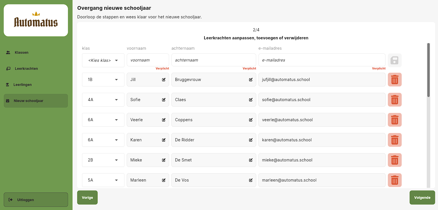 Aanpassen van de leerkrachten bij de jaarovergang